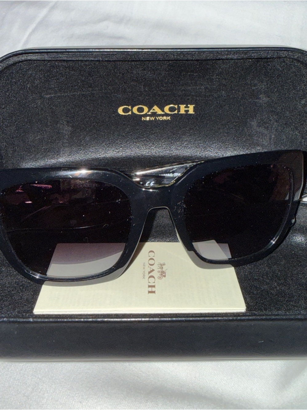 Coach Black Gradient Oversized Square Sunglasses